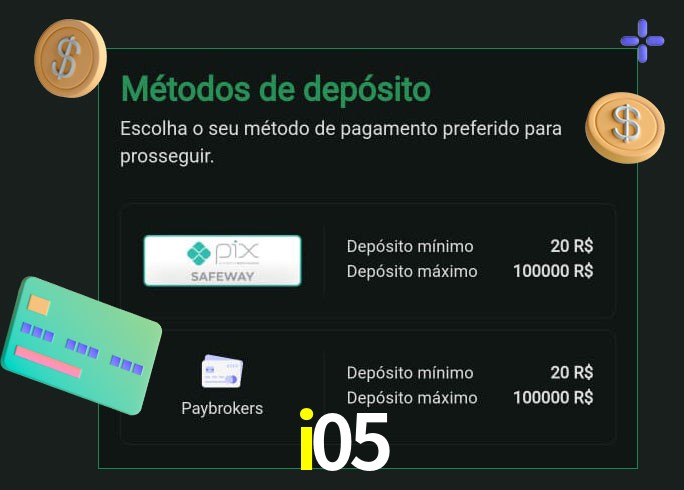 O cassino i05 oferece uma grande variedade de métodos de pagamento